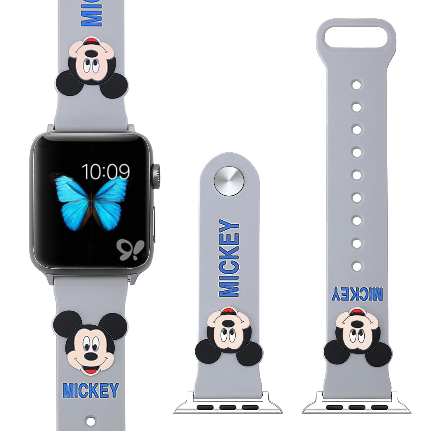 02 Милый силиконовый ремешок для Apple Watch, серия 4, 3, 2, 1, ремешок для iWatch 38, 42, 40, 44 мм, для девочек - Цвет: 02