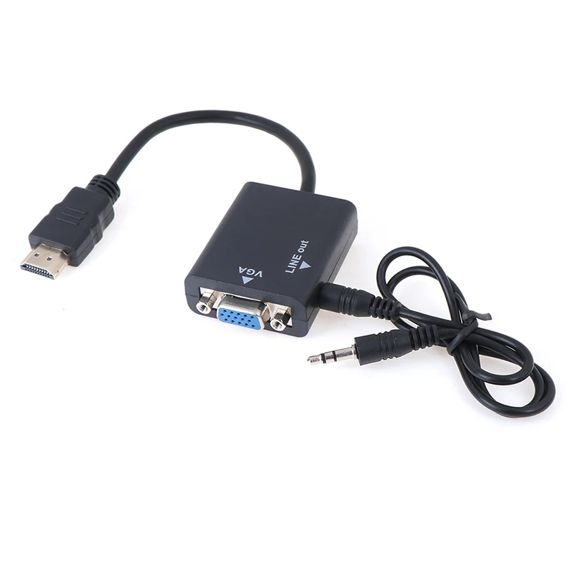 

HDMI-compatible To VGA Adapter Cable HDMI-compatible VGA Converter Cable Support 1080P With Audio Cable For HDTV XBOX PS3 Laptop