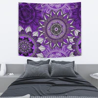 purple floral mandalas wall tapestry 3d printed tapestrying rectangular home decor wall hanging