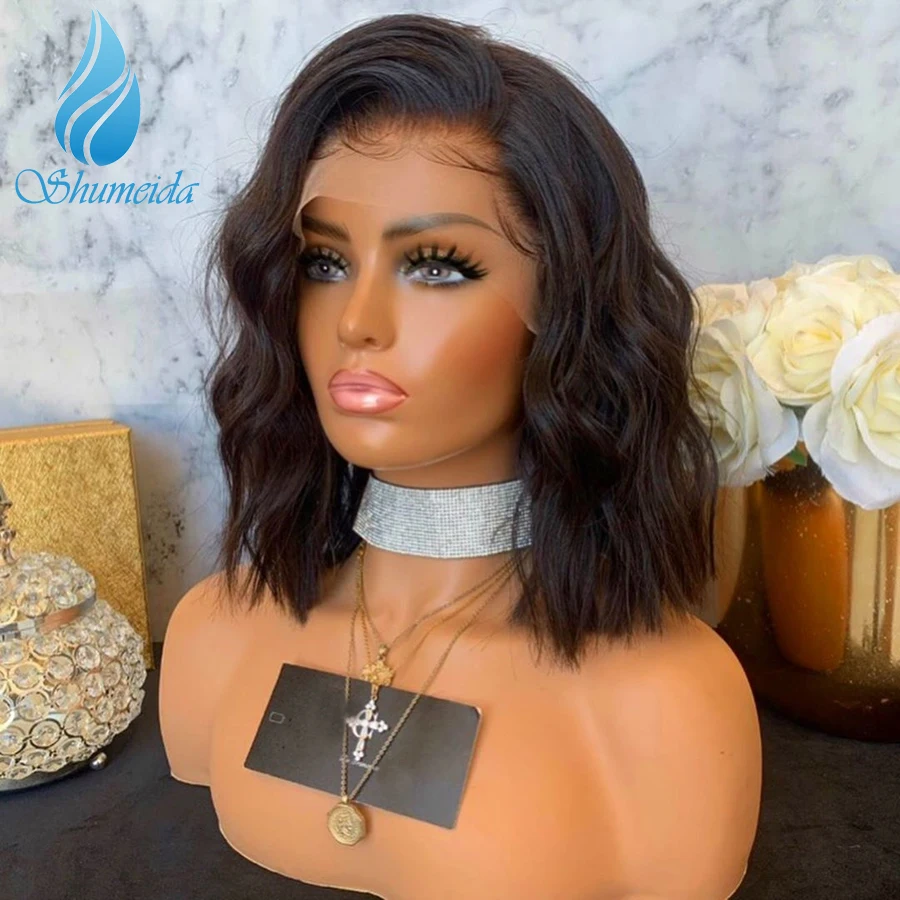 13*3 человеческие волосы парик с Омбре цвет парики предварительно сорвал