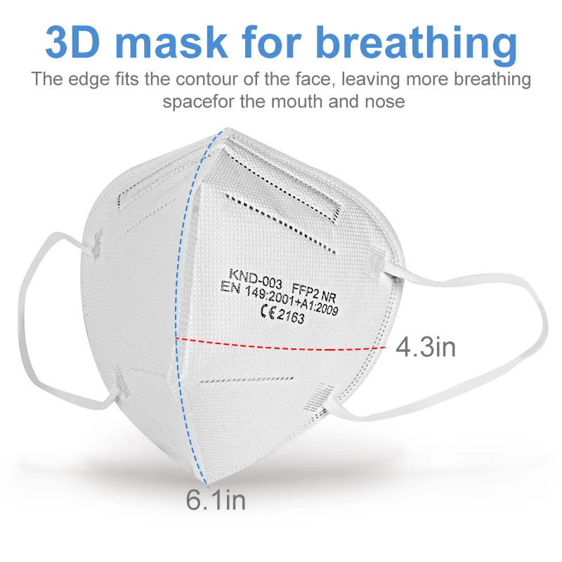 

20Pcs CE FFP2 Dustproof Anti-fog And Breathable Face Masks Filtration Mouth Masks 5-Layer Mouth Muffle Cover Mask Fast Delivery