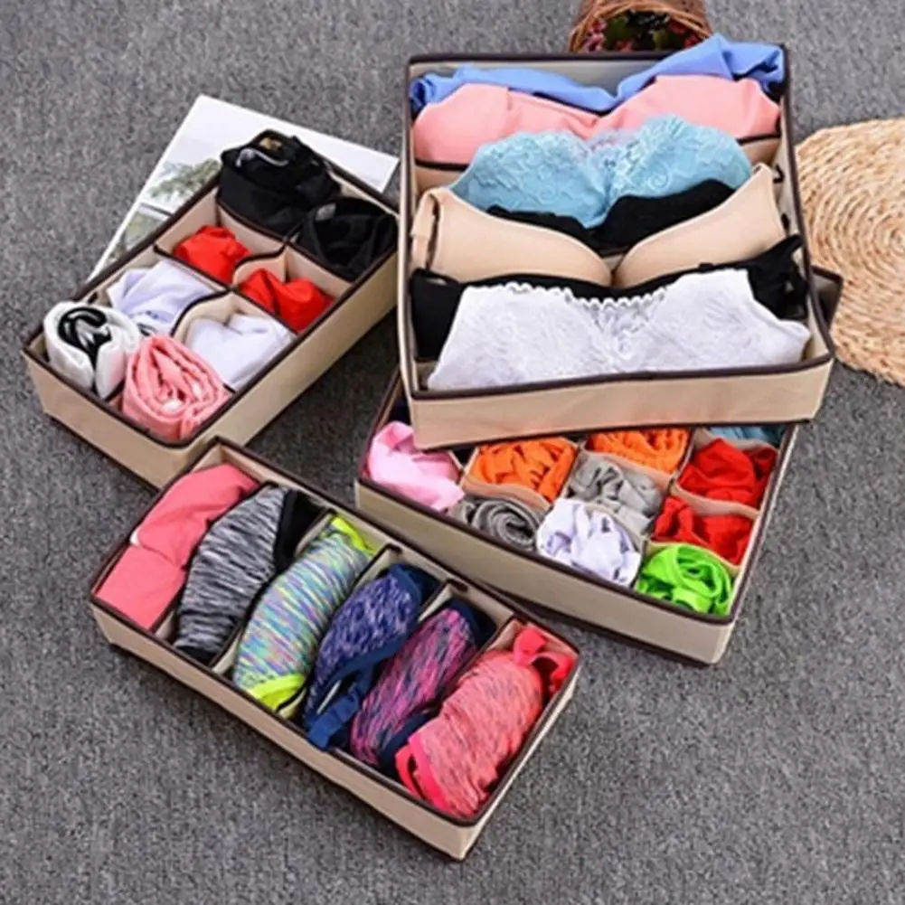 

6/7/8/24-Compartment Home Underwear Bra Socks Storage Box Holder Organizer Case