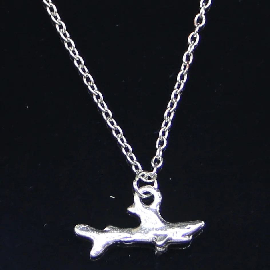 20 шт. Новое модное ожерелье 24x12 мм Акула подвески-рыбки короткое длинное женское