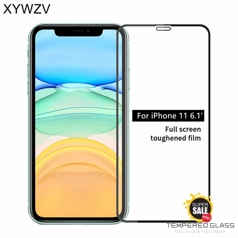 2 шт Полное клеевое покрытие стекло для iPhone 11 защита экрана закаленное стеклянная