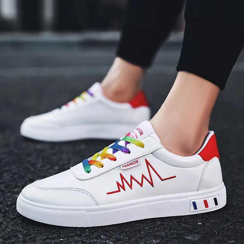 

New Men Fashion Casual Shoes Low-Top Lace-Up Men Sneakers Non-slip Breathable Casual Board Shoes Men