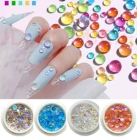 candy colors mixed size mermaid round glass crystal beads ab nail art rhinestones diy flatback acrylic stones nail accessories