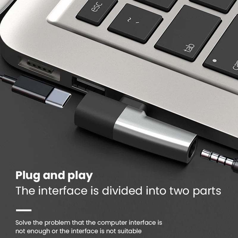 Адаптер для наушников с разъемом USB Type-C на 3 5 мм 2 в 1