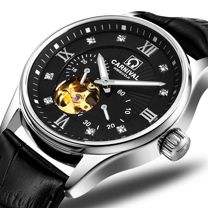 

Japan MIYOTA Automatic Movement Watch Men Switzerland Carnival Brand Luxury Men Watches Sapphire hombre relogio clock C7612-8