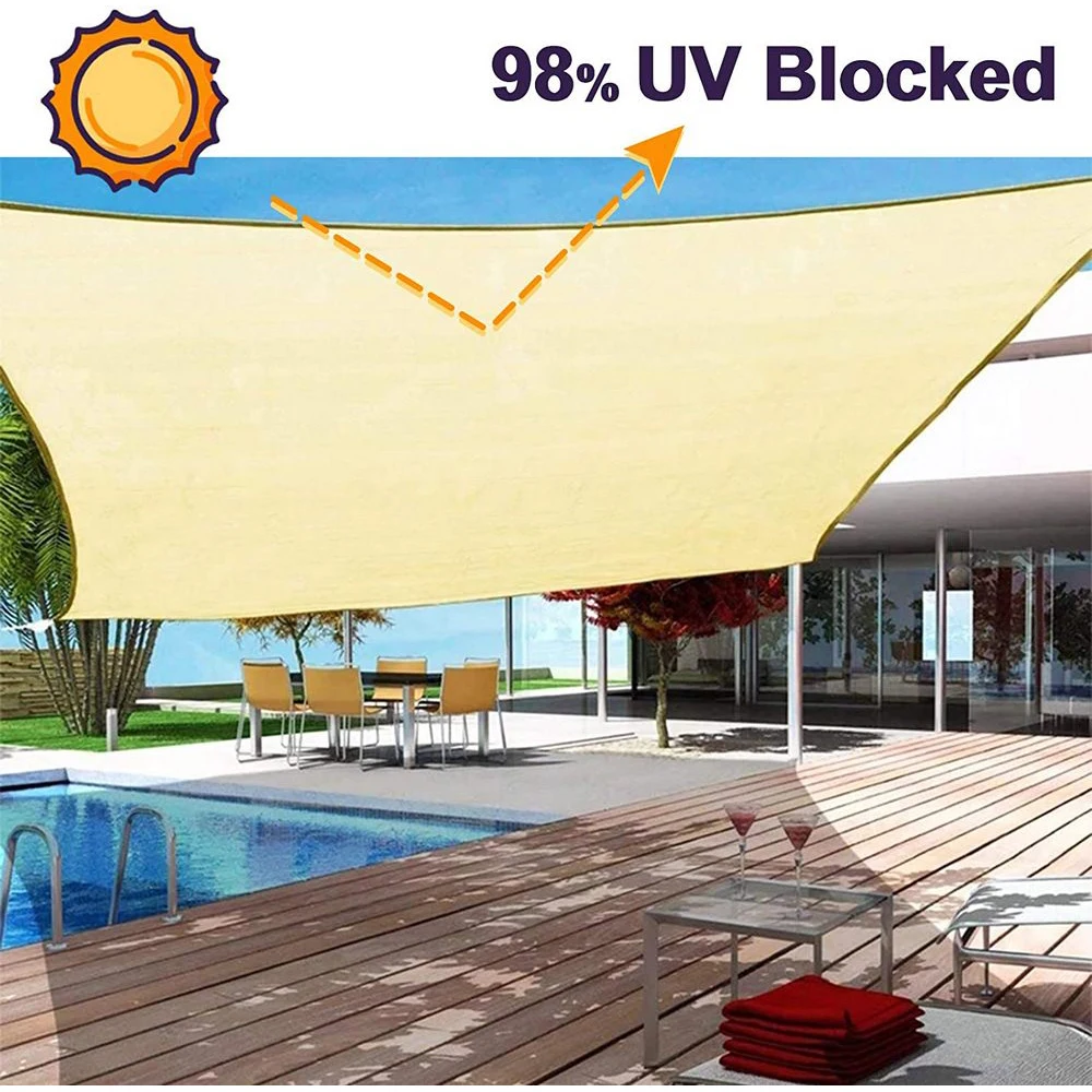 Sand Sun Shade Sail Rectangle Canopy Durable Fabric UV Block Awning for Outdoor Patio Garden Backyard Activities