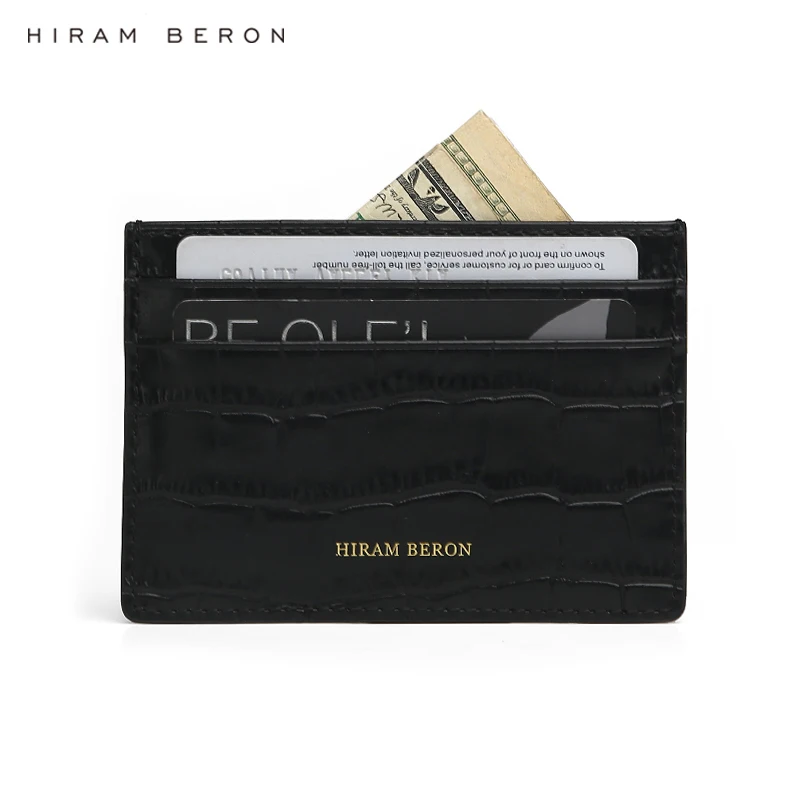 Кожаный кошелек Hiram Beron с тиснением под кожу крокодила и чехол для телефона
