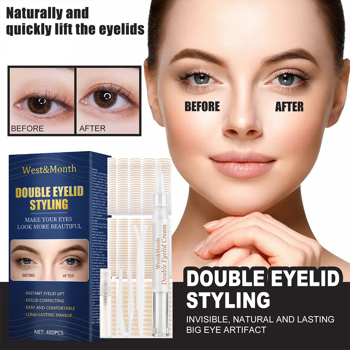 

Invisible Lace Eyelid Sticker Suit Eye Lift Strips Breathable And Waterproof Self-adhesive Double Eyelid Tape Adhesive