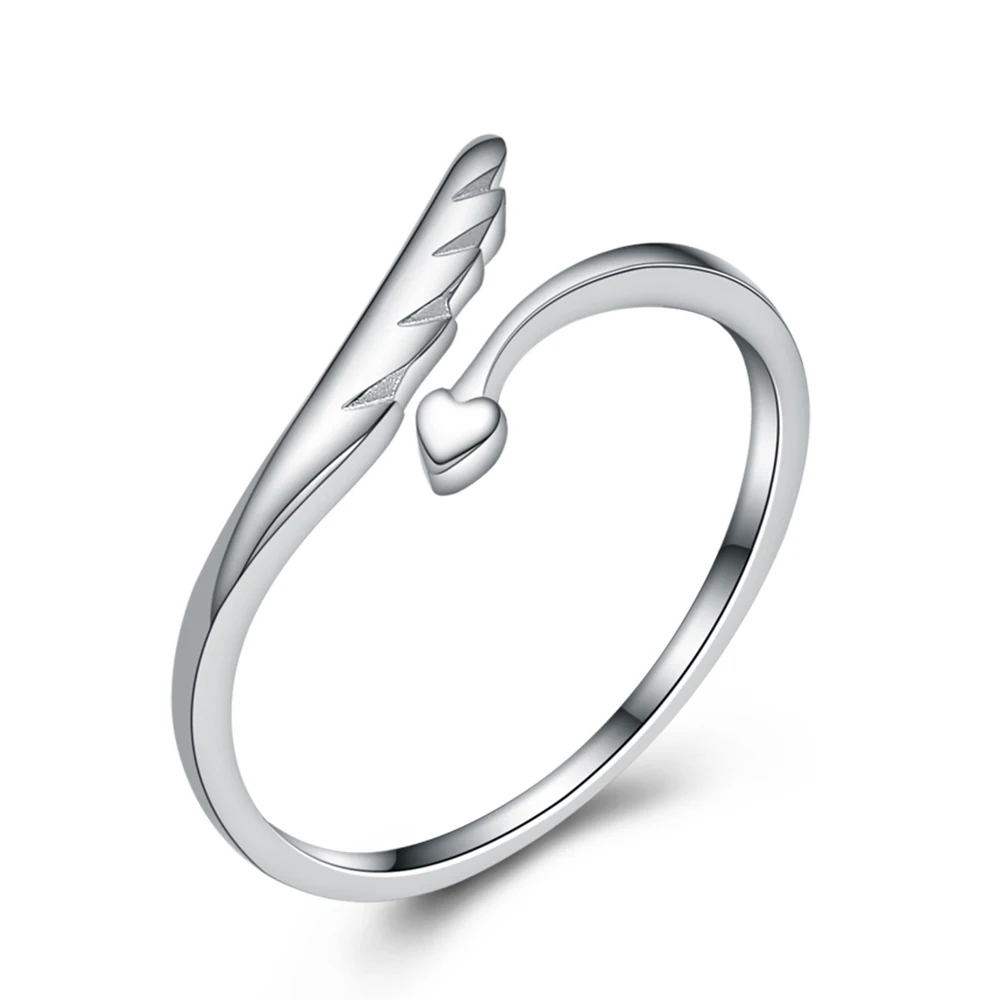 Женское Открытое кольцо из серебра 925 пробы с крыльями ангела | Украшения и