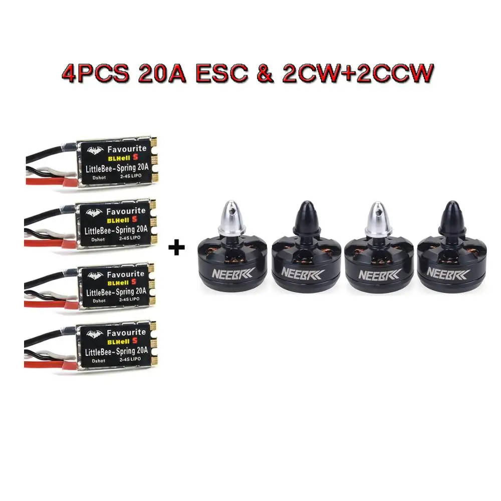MT2204 2204 2300KV бесщеточный двигатель и любимый LittleBee BLHELI-S 20A 30A 2-6S ESC для DIY Мини мультиротор RC гоночный Дрон - Цвет: motor esc set-20A