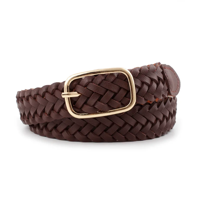 

Fashion Casual Woven Knitted PU Leather Female Waistband Ladies Decorative Women Belts Clothes Accessories Rope Braided