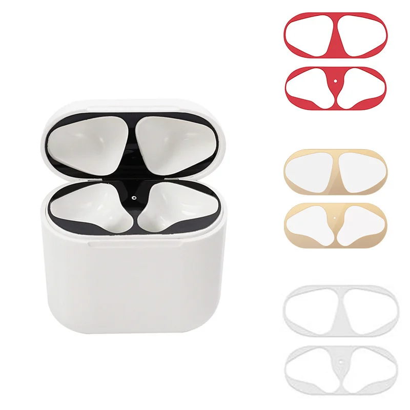 Металлическая защита от пыли для Airpods наклейка аксессуары Apple чехол защитная