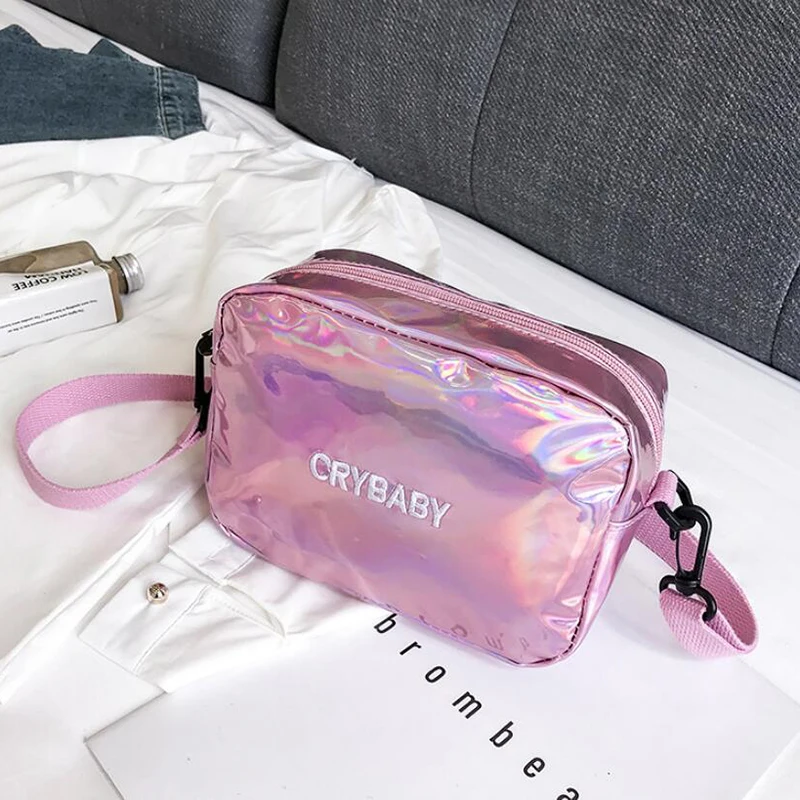 Голографический рюкзак, женский рюкзак "плакса", набор, школьная сумка, сумка через плечо, композитная сумка, клатч, сумка через плечо, школьная сумка