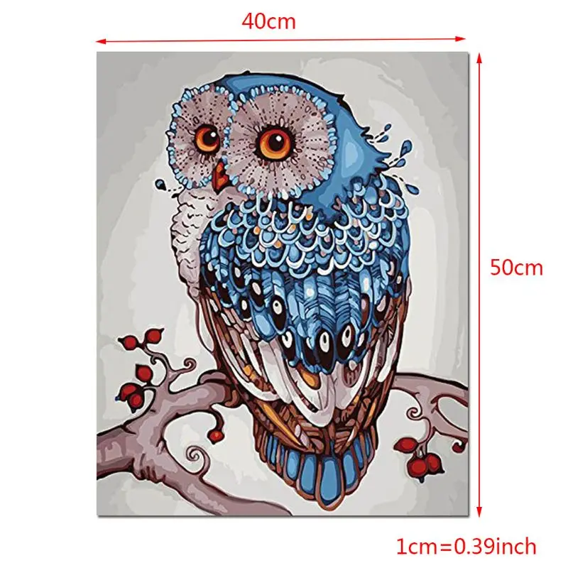 

Owl DIY Digital Oil Painting By Numbers Canvas Wall Arts Hand Painted Picture Paint for Adult Beginner Home Decor