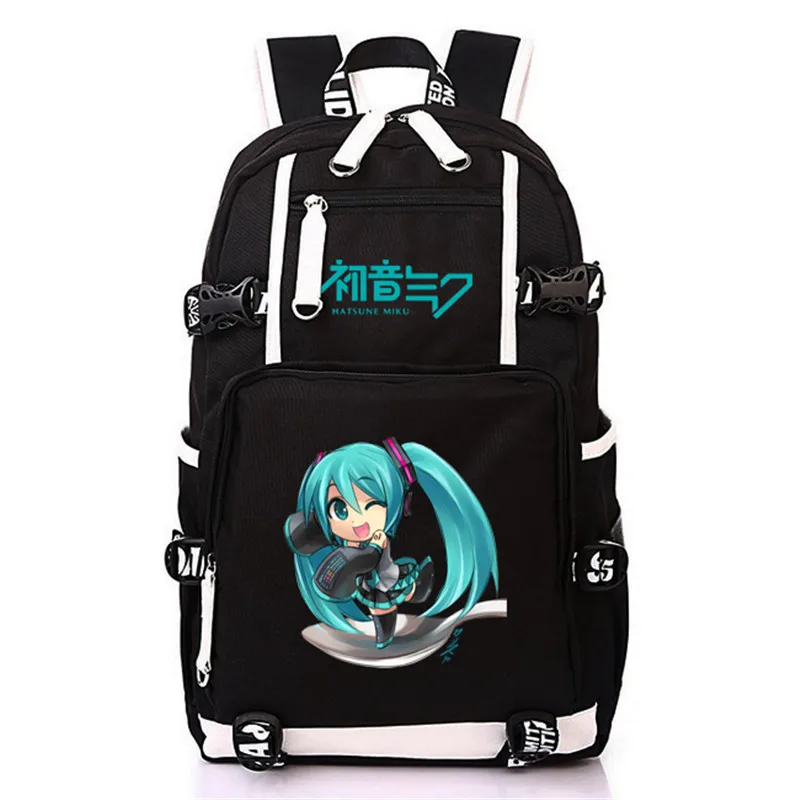 Модная Аниме Хацунэ Мику Vocaloid Студенческая сумка для отдыха и путешествий с usb зарядным портом школьные сумки для подростков мальчиков и девочек
