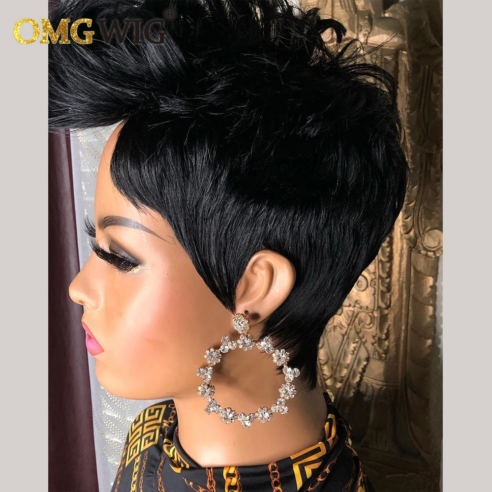 Оптовая продажа Короткие парики Piexie с эффектом омбре серые цветные бразильские