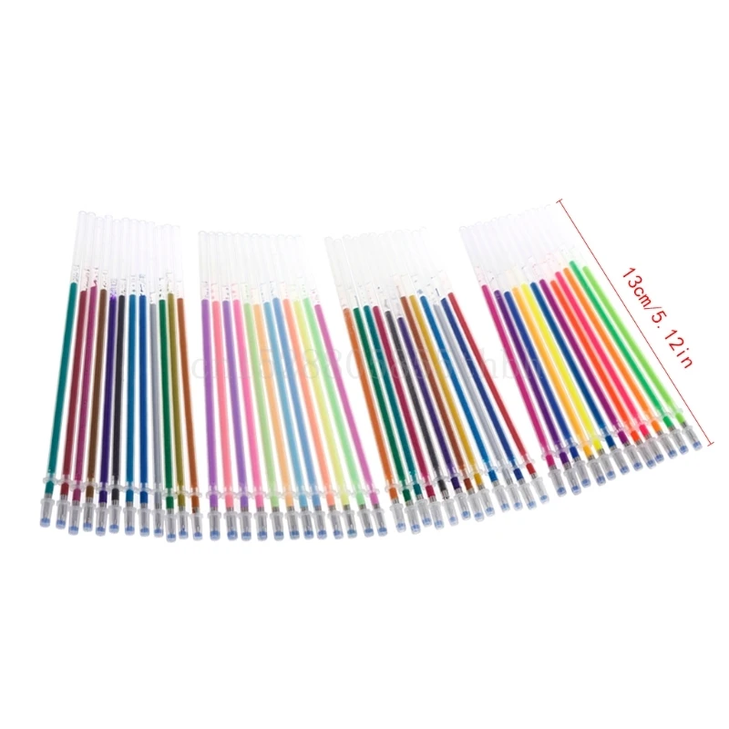 

1Set 48Colors Ink Pen Refill 0.38mm Gel Ink Pen Refills for Glitter Metallic Neon Pastel Stationery dropshipping