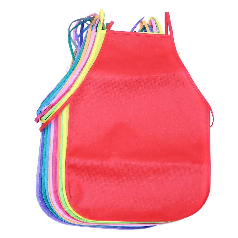 24 шт. Детский фартук подвесной на шею одноразовый милый нагрудник для рисования