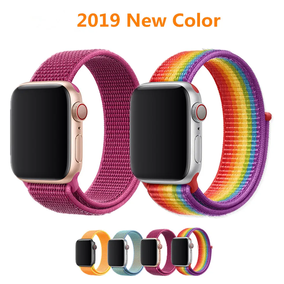 Нейлоновый ремешок для apple watch iphone bracelet serie 4 3 2 1 smart band Для Женщин 44 мм 42 40 38 I