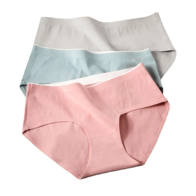 7PCS  women's cotton briefs with no trace. Women's cotton mid-rise  briefs with full cotton breather hips briefs