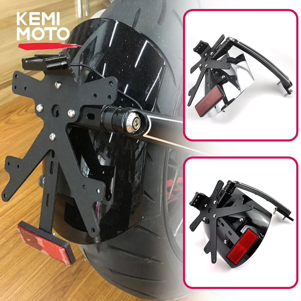 

KEMEMOTO Splash Guard Rear Fender Bracket mudguard with LED License Plate For BMW R NINE T R Ninet R 9 T 2014-2018 2015 16 17