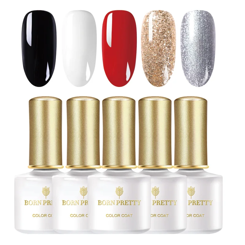 5 Pcs Nail Gel 24 Вт/30 Вт/36 Вт УФ светодиодный Набор лаков для ногтей с замачиванием на выбор, 12/10 цветов, Набор лаков для ногтей, верхнее покрытие, маникюрный набор, набор для дизайна ногтей - Цвет: 5 Pcs Nail Gel