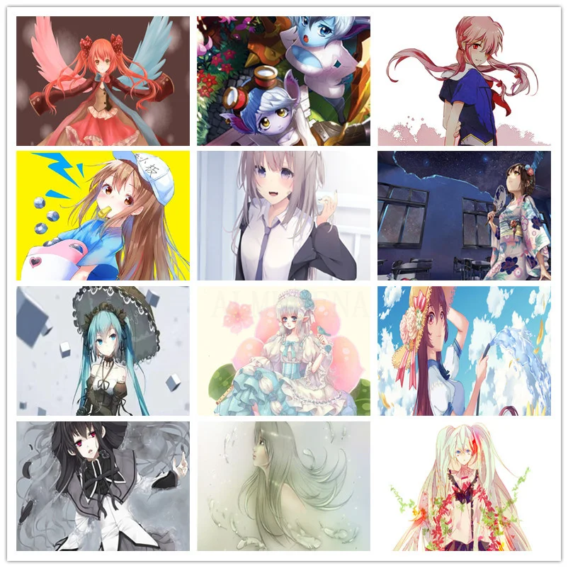 

Anime Character Lori Japanese Light Luxury Mosaic Diamond Painting Cross Stitch Inlaid Bead Embroidery Home Decoration Round