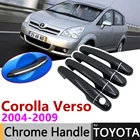 Черная накладка на дверную ручку из углеродного волокна для Toyota Corolla Verso AR10 2004  2009 2005 2006 2007 2008, автомобильные аксессуары, набор хромированных стикеров