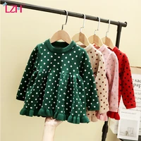 lzh 2021 toddler girl clothes dress for baby autumn winter sweater dress for newborn baby clothing 0 4 years cute kids costume