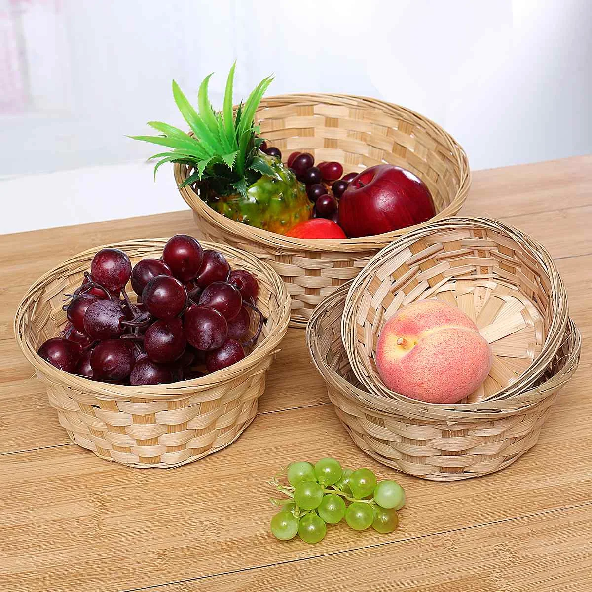 

5 шт./комплект, корзина для хранения хлеба из натурального бамбука