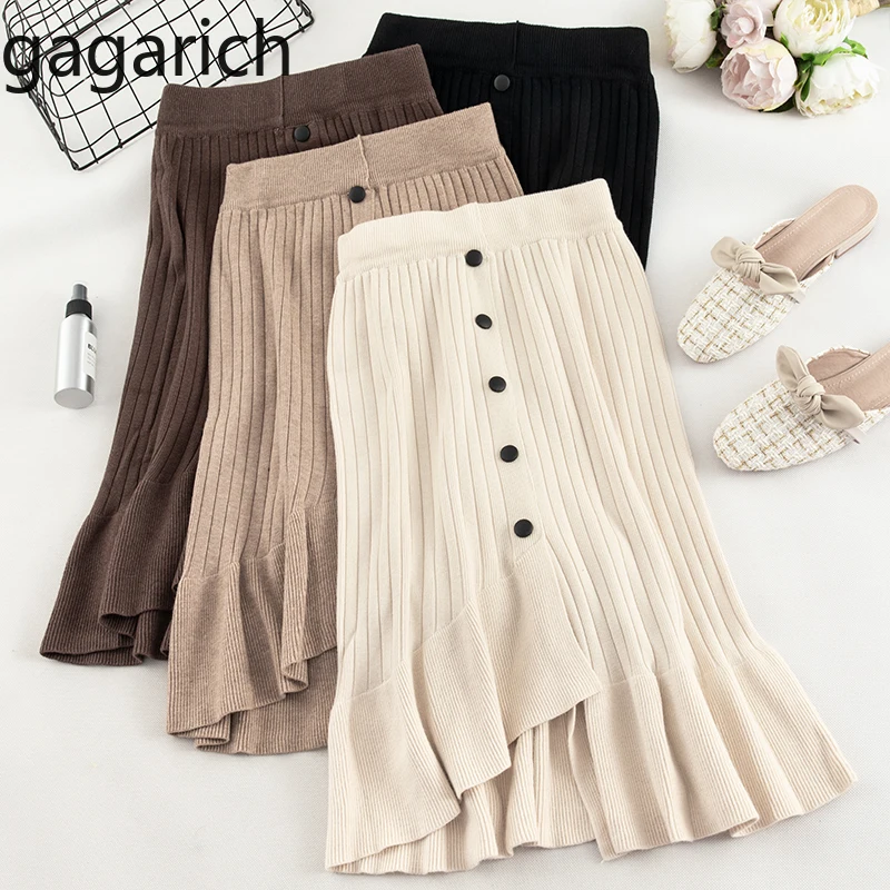 Женская трикотажная юбка Gagarich элегантная Однотонная трапециевидной формы на