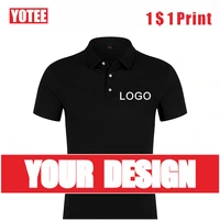 yotee high end solid color short sleeved polo blended cotton embroidery custom logo company group custom diy high quality polo