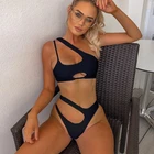 Пикантный купальник-Бикини на одно плечо, бандажный купальник, женское бикини с высоким вырезом, микро купальник, Брендовое бикини, пикантное бикини, Прямая поставка