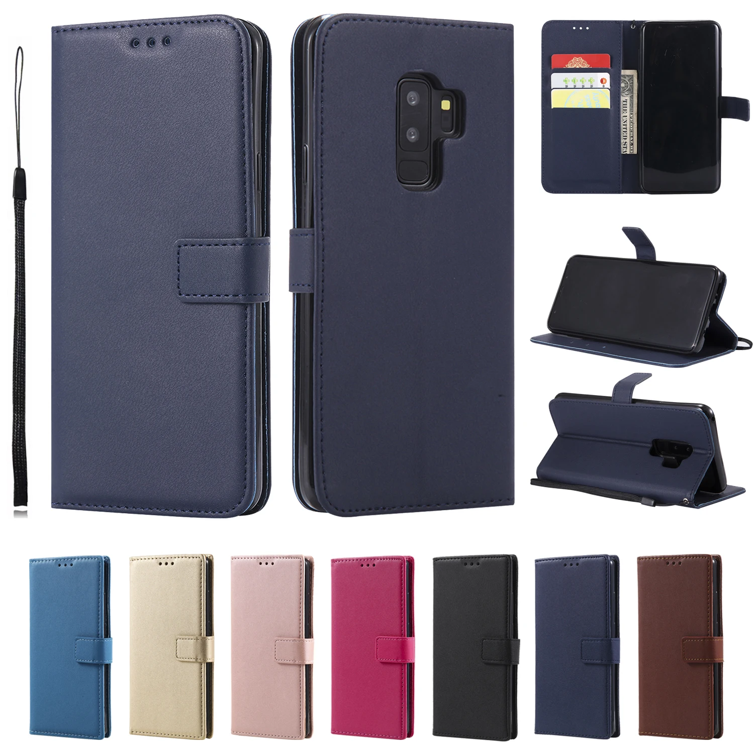 

Flip Case For Galaxy S20 Plus S10E S21 Ultra S9 S8 S7 Edge S6 S5 Mini S4 S3 S20FE Leather Cover Stand Card Slots Soft PU