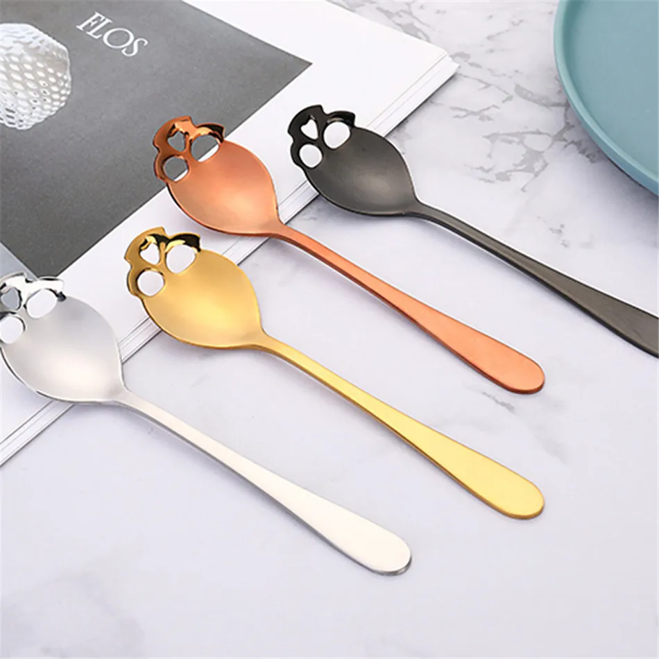 Красочная ложка для мороженого из нержавеющей стали в виде черепа|Наборы