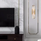 Современное бра, настенный светильник, мраморный абажур, светодиодный светильник для домашнего декора, лампы для спальни, черныезолотые лампы