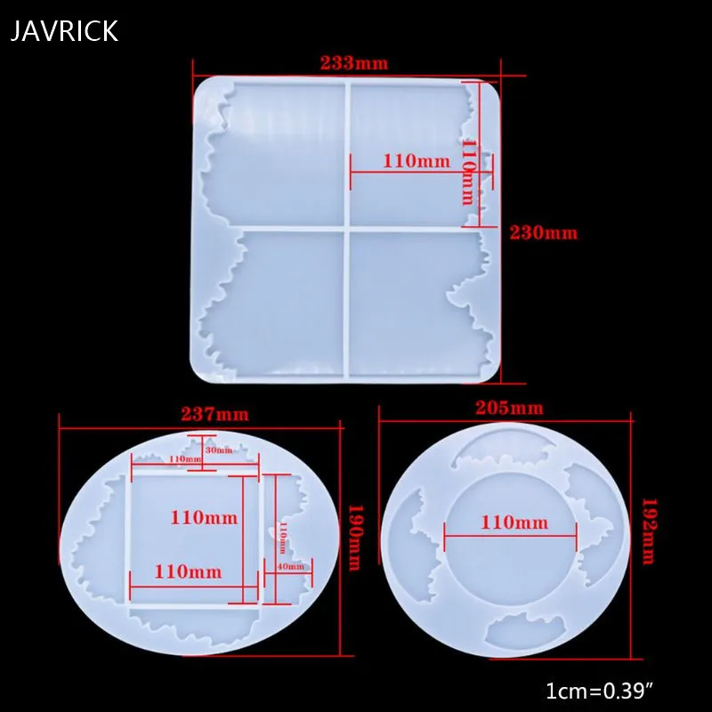 

Transparent Silicone Irregular Coaster Cup Mat Resin Mold Jewelry Making Epoxy DIY Craft Mould For Home Accessories