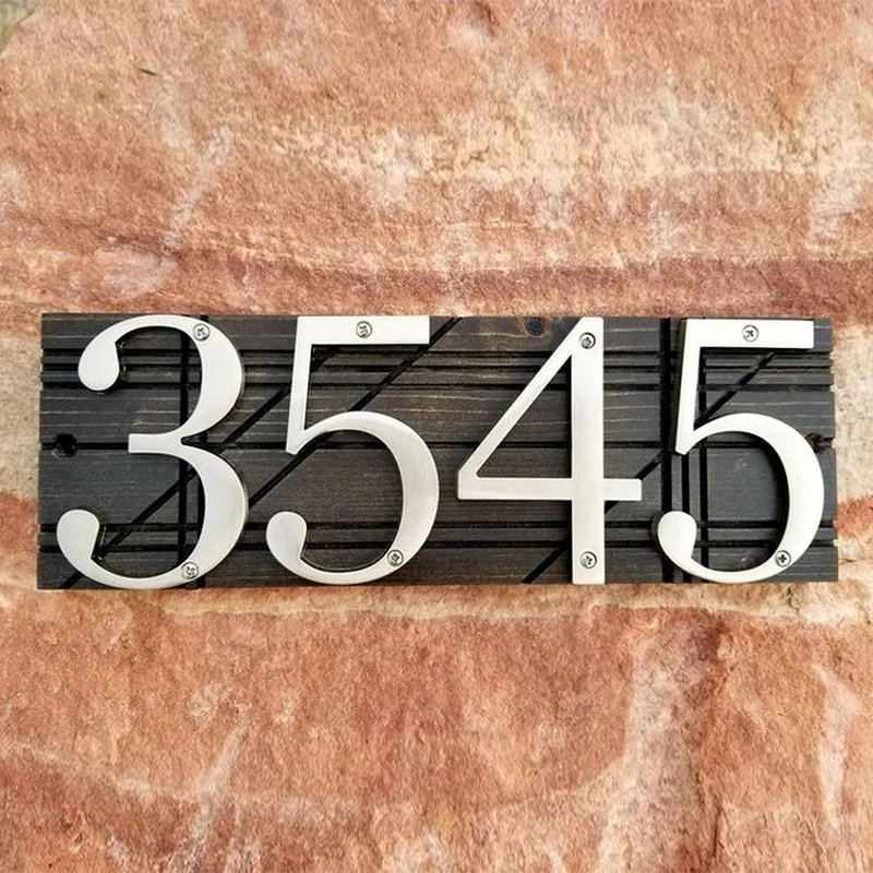 Матовый никель 4 дюйма 101 мм высота дома номер адреса цифры цинковый сплав большой