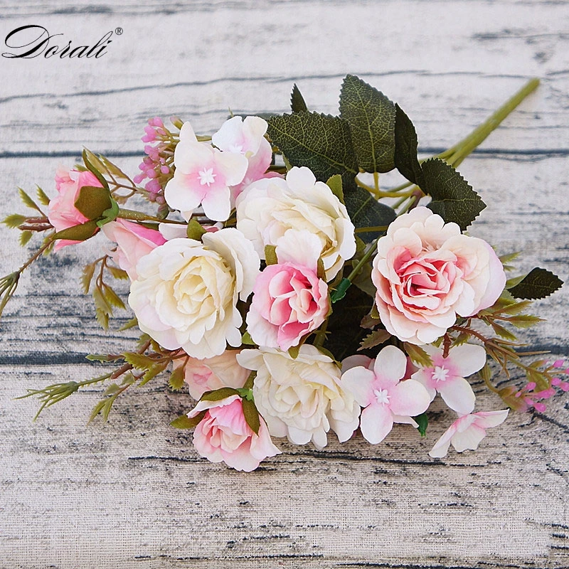 Пион DIY вечерние украшения Винтаж шелк искусственный цветы маленькая Роза