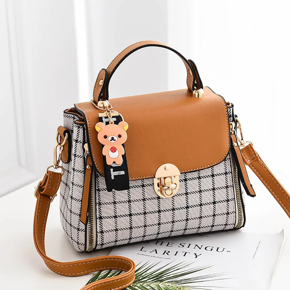 

OLN 2020 Women's Retro Casual Luxury Handbag Single Shoulder Diagonal Cross Body PU Leather Fashion European Travel Makeup Walle