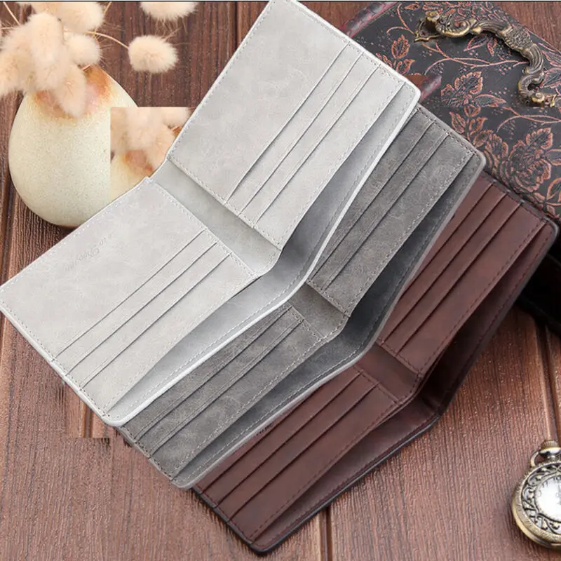 Повседневные новые мужские кошельки кожаный однотонный роскошный двойной