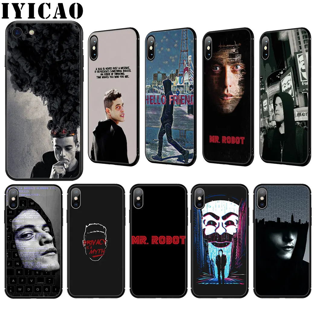 Силиконовый мягкий чехол Mr. Robot для iPhone 11 Pro Max XR X XS 8 7 6 6S Plus 5 5S SE чехол|Бамперы| |