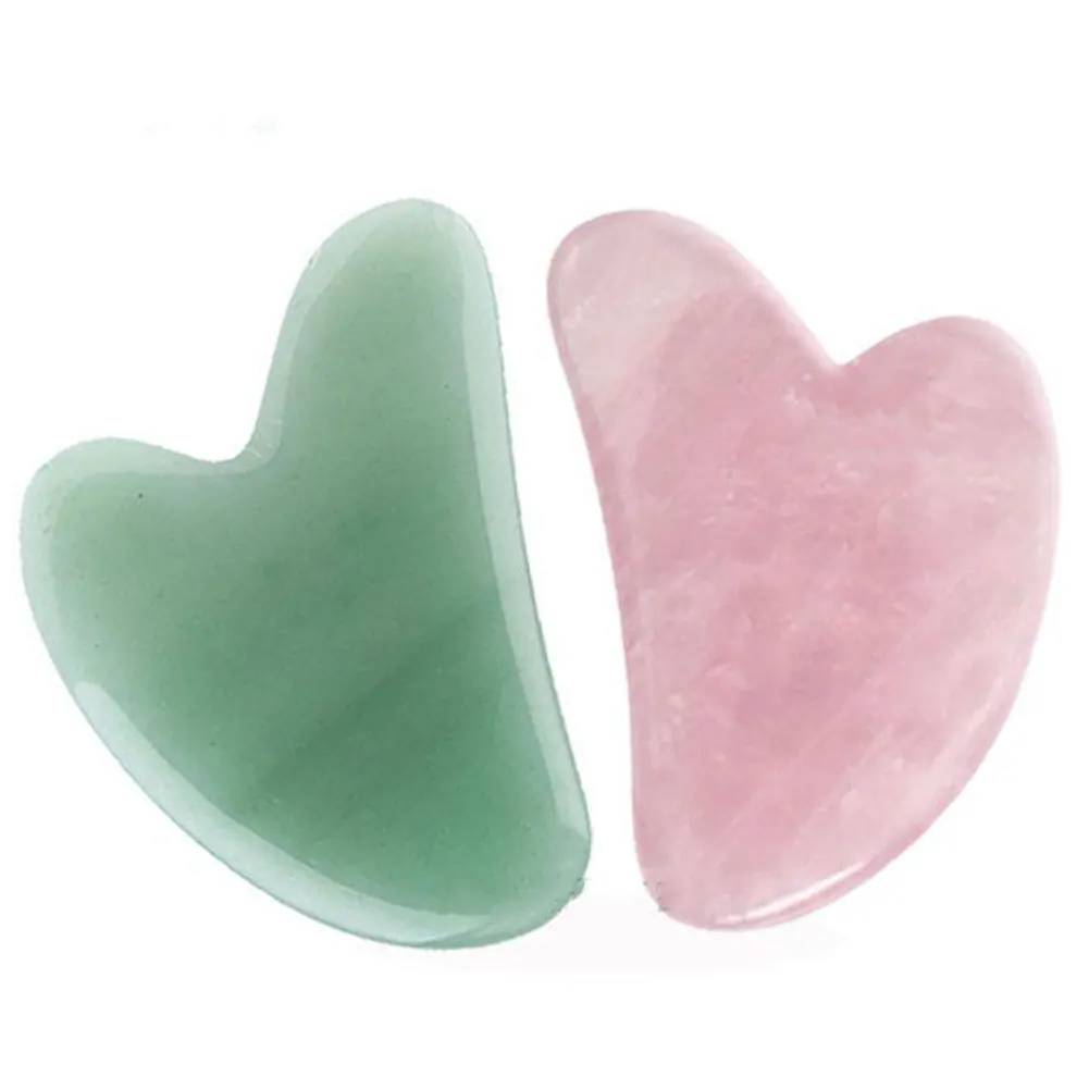 

Natural Jade Gua Sha Massage Scraper Board Rose Quartz Jade Guasha Stone Face Massager Scrapers Tools For Face Neck Back Body