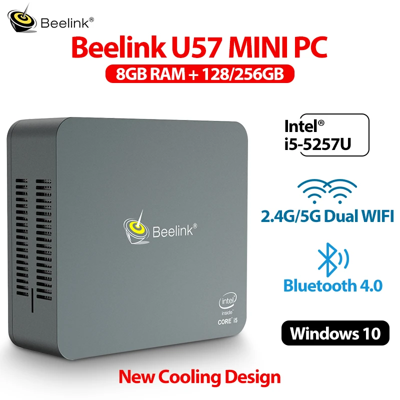 

Mini PC, Beelink Windows 10 Pro Mini Desktop Computer, 8GB 128GB Supports Extended HDD & SSD 2.5″ 4K HD Dual WiFi bluetooth 4.0