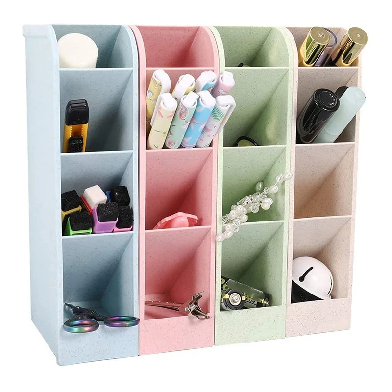 

Pen Holder Desk Storage Box Pen Holder Desktop Pencil Storage Box Office School Household 4-Piece Multifunctional Desk