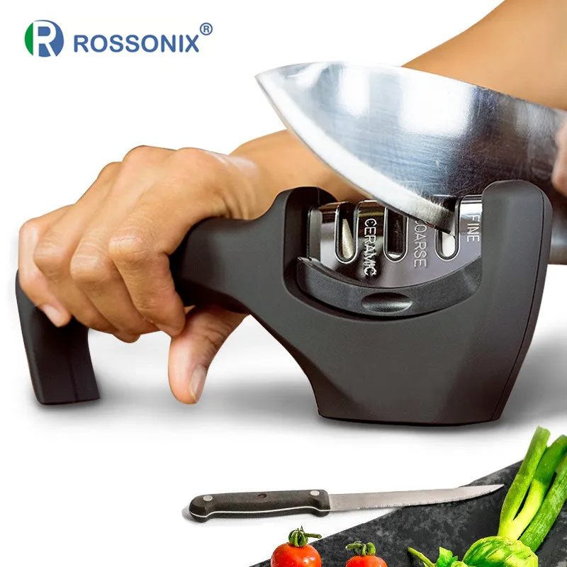 Rossonix Кухня с 3 я ступенями быстро Ножи точилка точильный камень алмаз Керамика