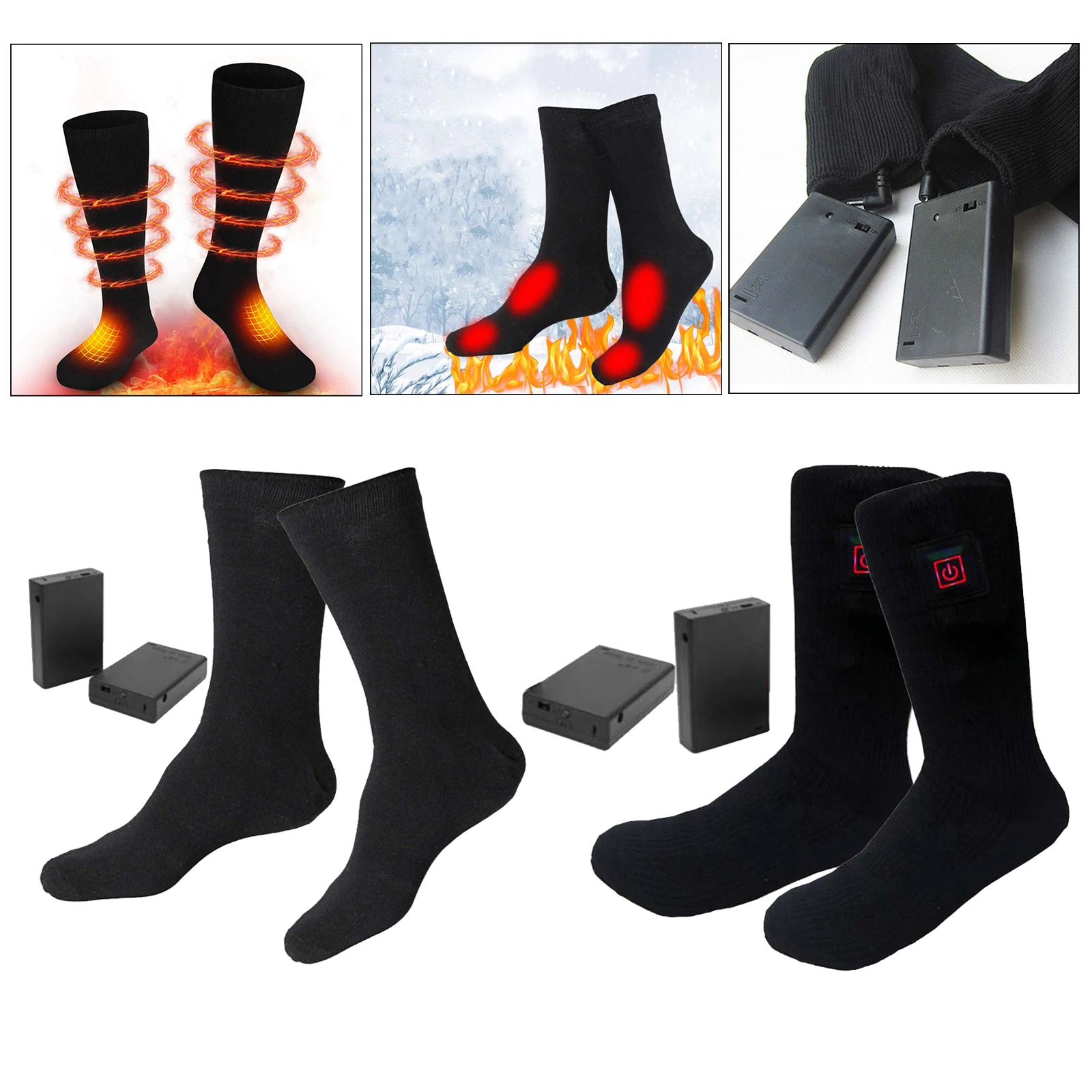 

Adjustable Electric Heated Socks Men Women Skiing Winter Warm Socks Rechargeable Battery For Camping Hiking Winter Snowboard